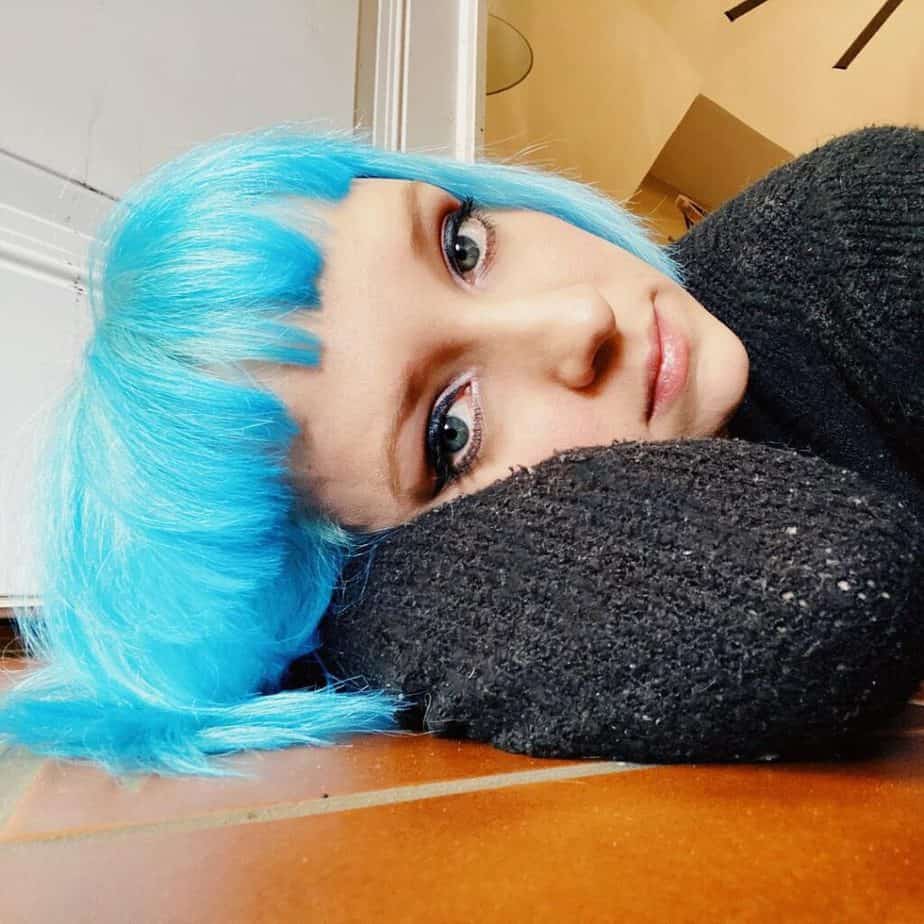 Sherri Posing in Blue Hair