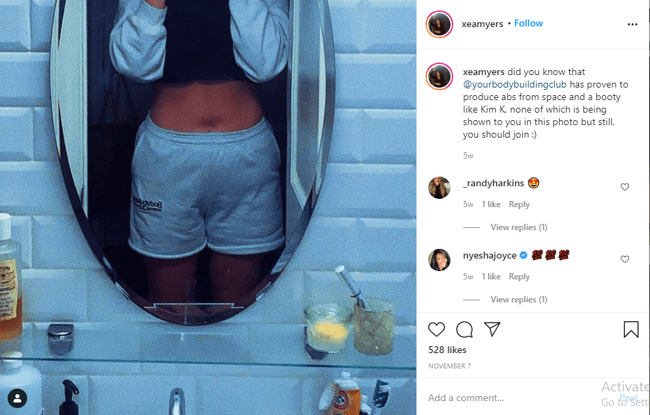 Xea's Instagram Post Regarding her Weight Loss Journey (November 2020)