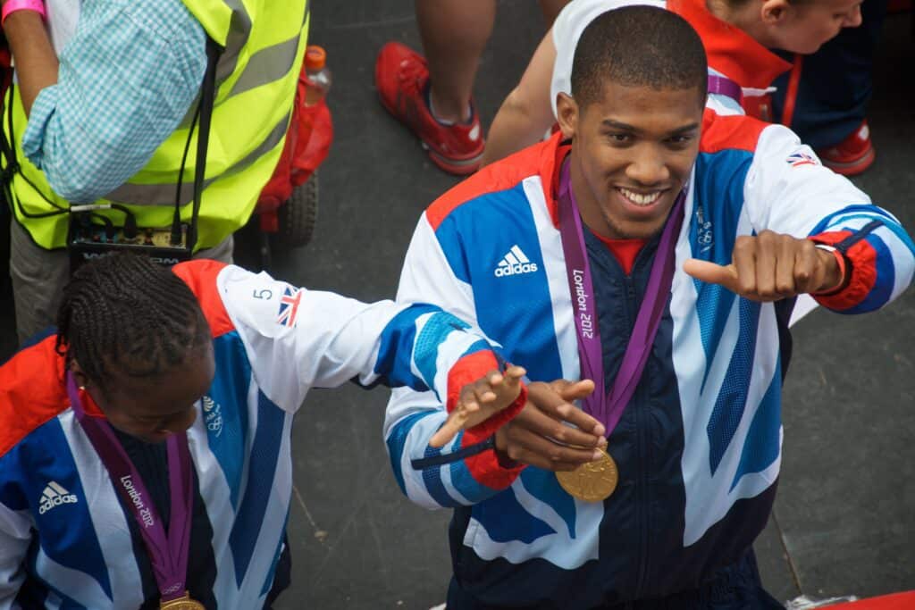 Anthony Joshua with the Olympic Gold medal