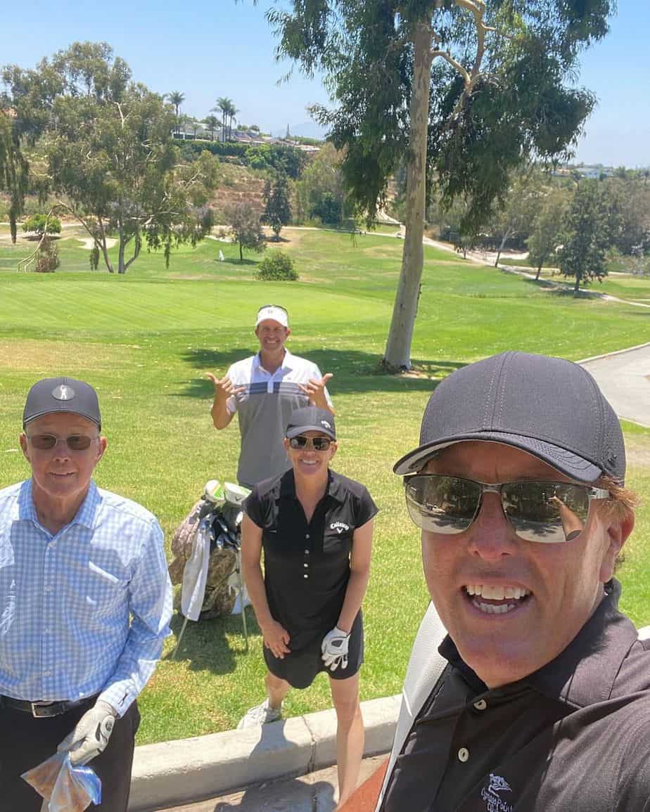 phil golfing with his father