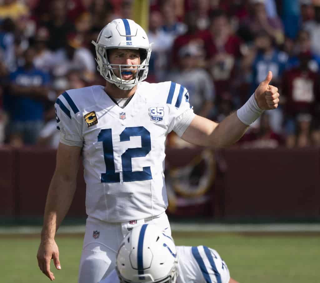 Andrew Luck thumps up.