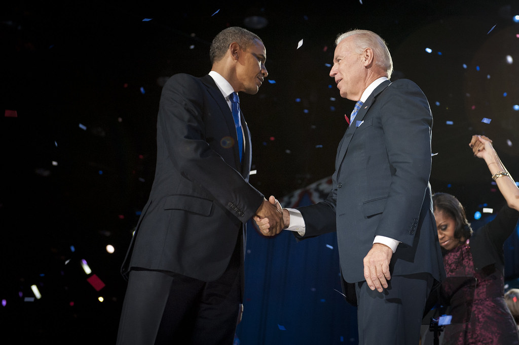 Barack Obama with current US President Joe Biden