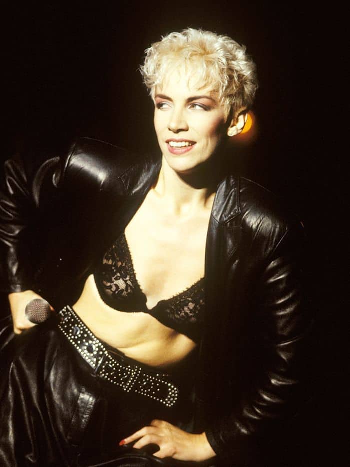Annie Lennox in her alien wardrobe style at a concert