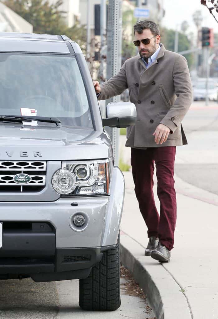 Ben Affleck Walking to his Land Rover