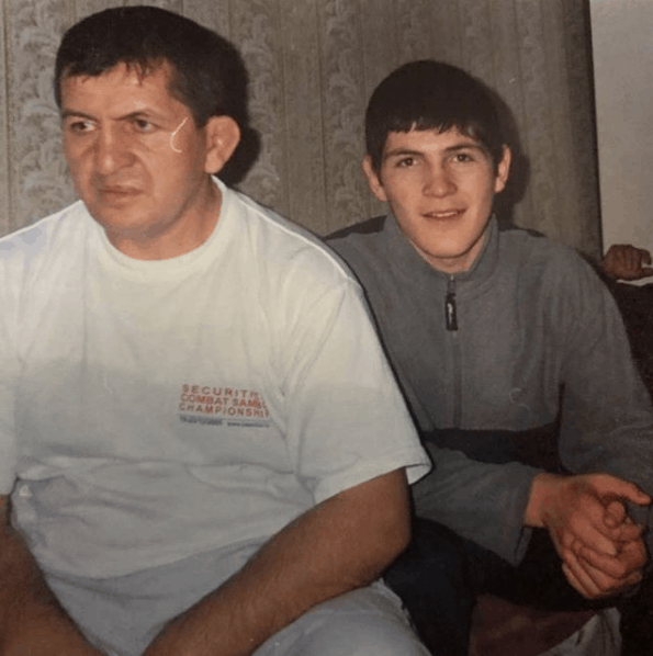 Khabib Nurmagomedov with his Father