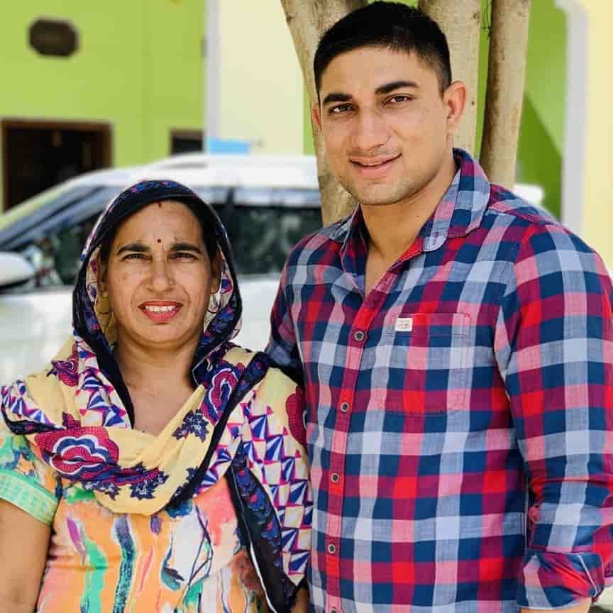 Nitin Tomar with his mother
