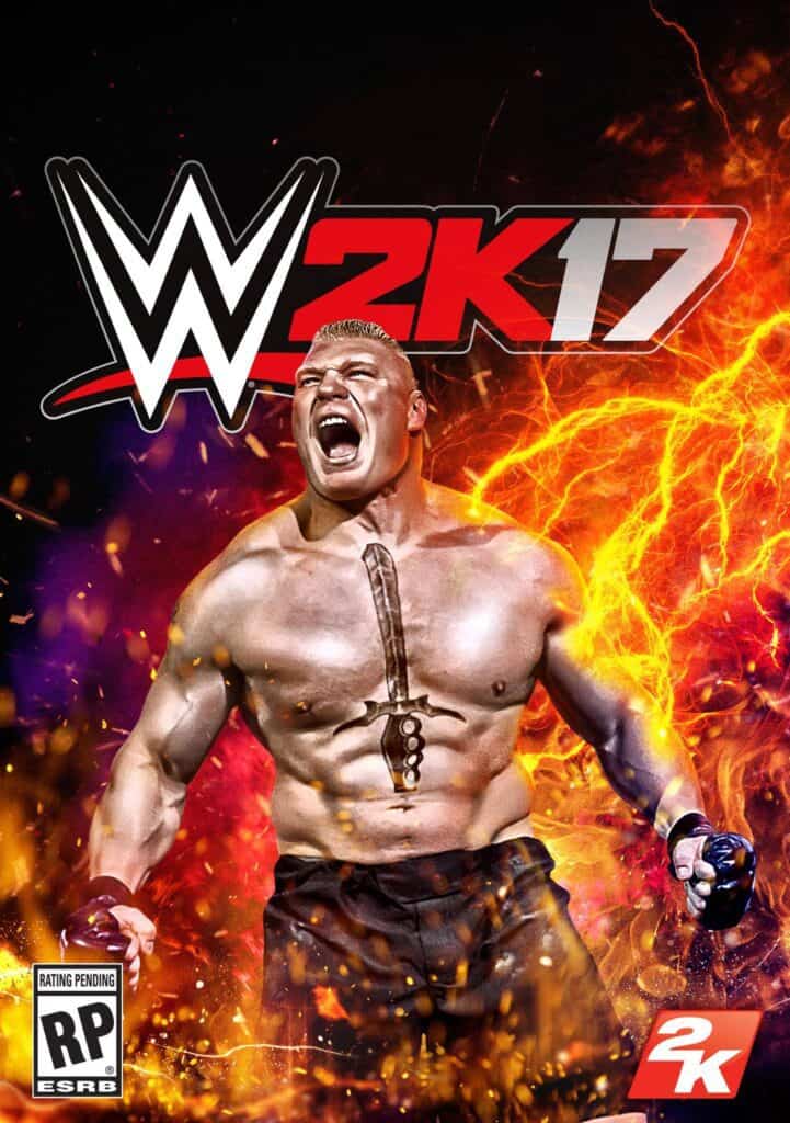 Brock Lesnar on the cover of WWE 2k17 videogame