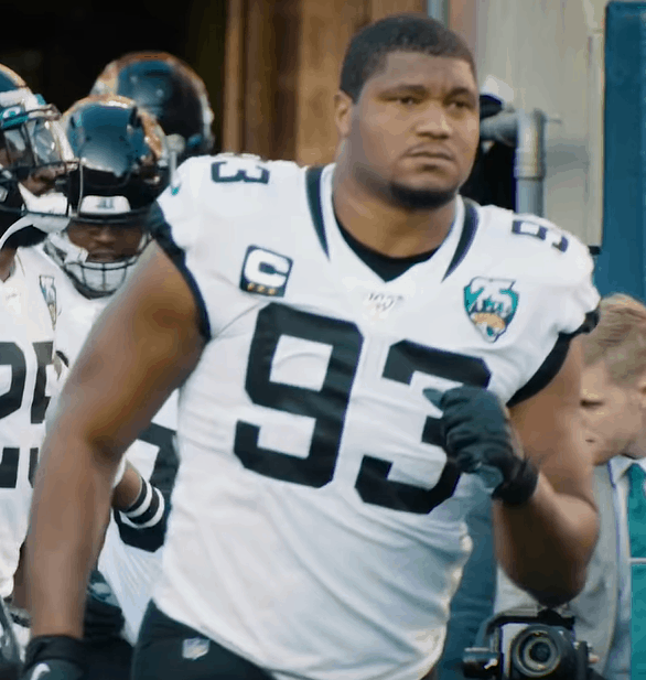 Calais Campbell taking the field.