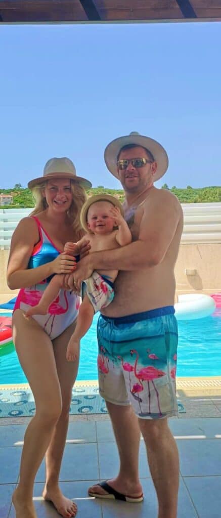 James Wade enjoying summer time with his wife and children