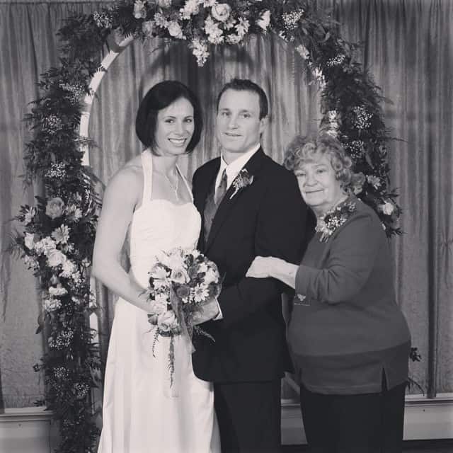 Jenn Suhr with her husband and late mother-in-law.