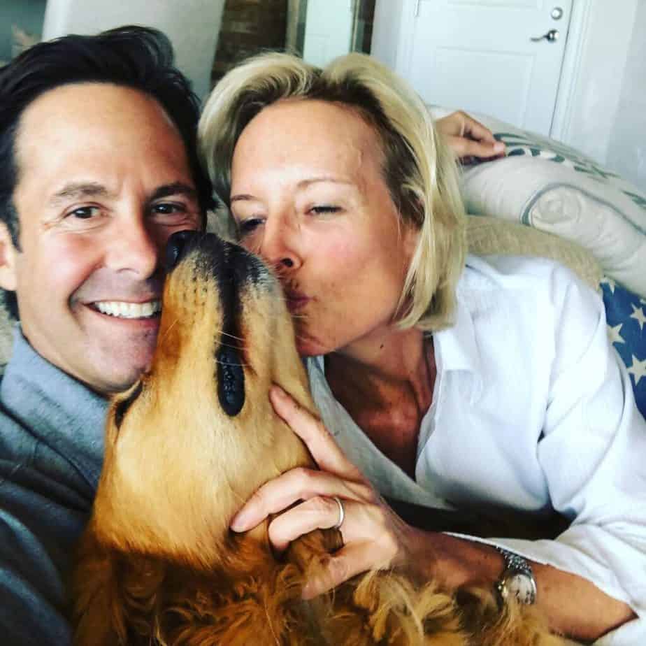 Randi Kaye with her husband and pet. (Source. Instagram)