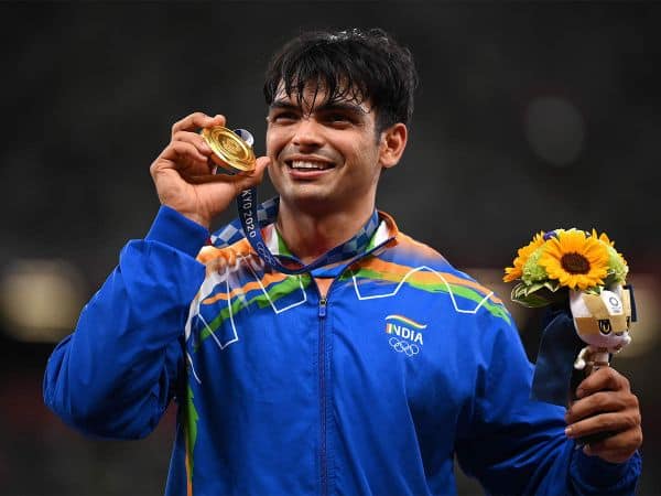 Neeraj Chopra with Olympic Gold Medal