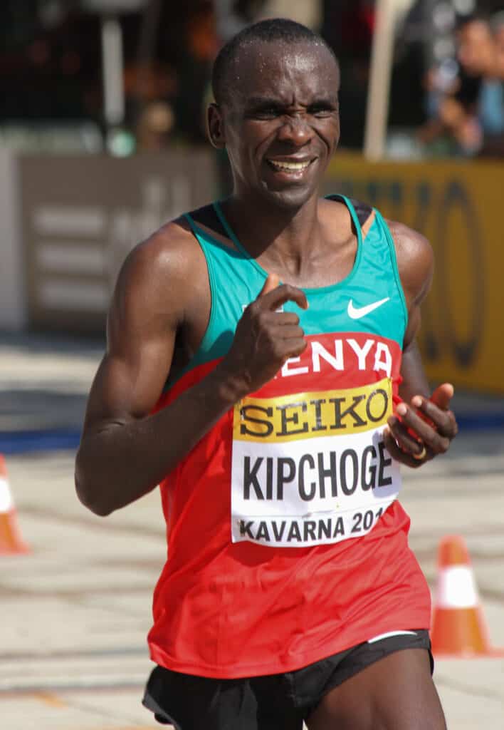 Eliud Kipchoge running at the World Half Marathon in Bulgaria