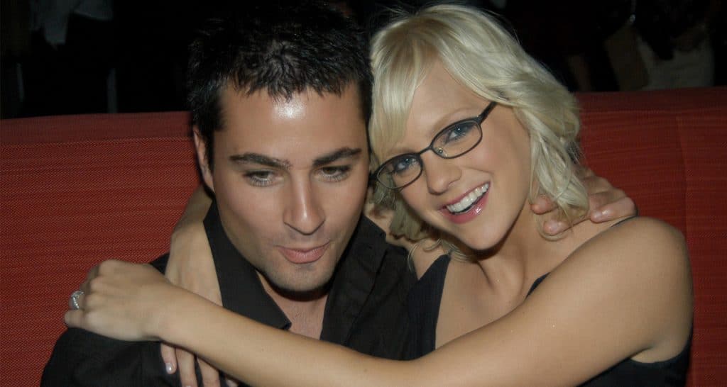 Ben Indra and Anna Faris, smiling.
