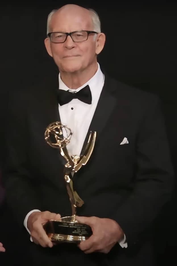 Max Gail with his Emmys