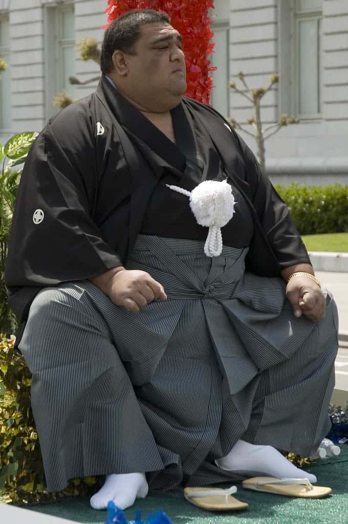 Musashimaru Koyo wearing montsuki
