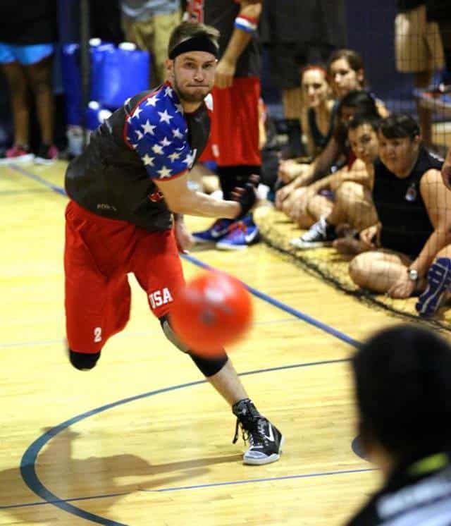 Nate Kreiter during a dodgeball match.