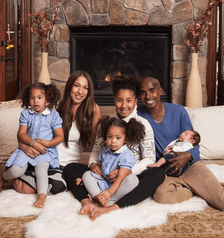 Mo Farah with his family Celebrating their 10th anniversary