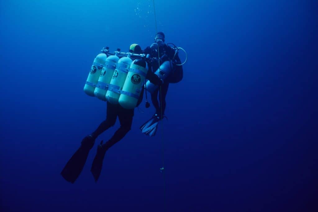 Nuno Gomes during his world record dive