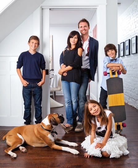 Greg Bryk with his wife and kids