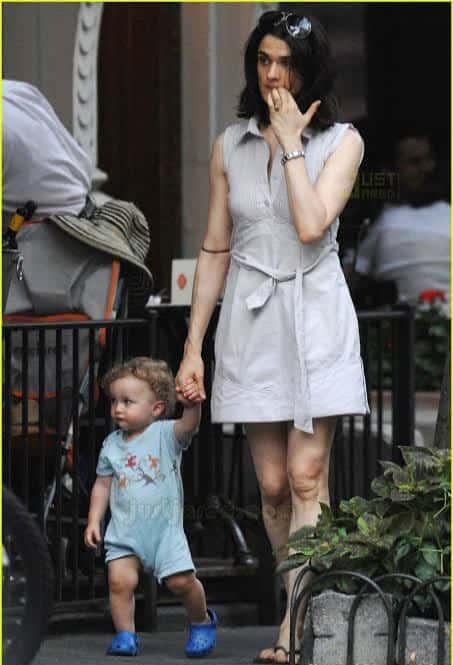 Henry, as a child with his mother, Rachel Weisz