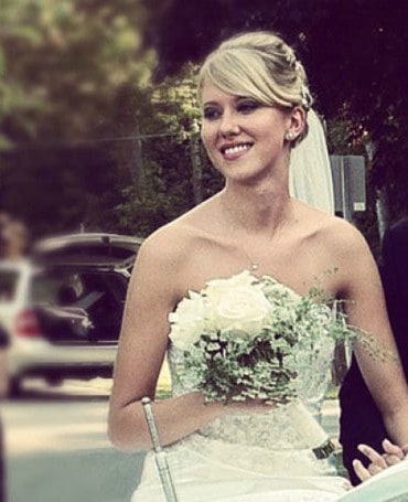 Hilary Crowder in her wedding dress.