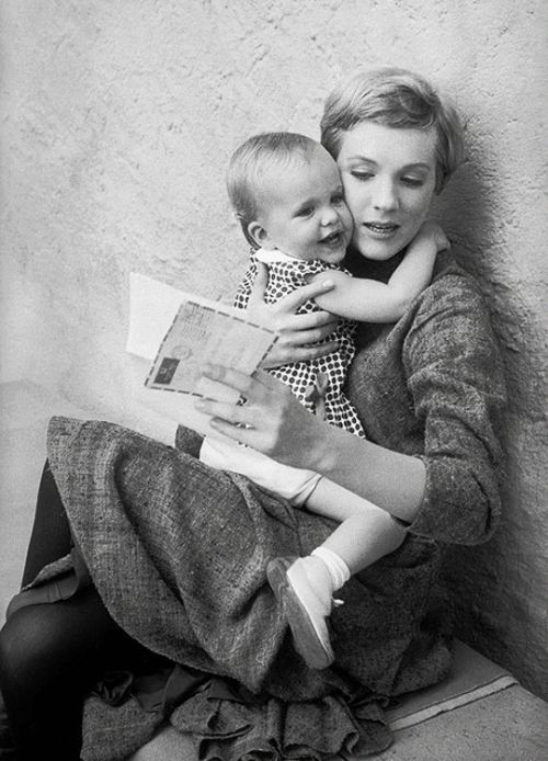 Julie Andrews and a child Emma Walton Hamilton.