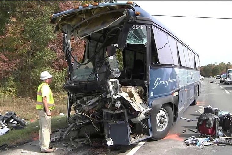 The photo of a bus in which Amalia got an accident.