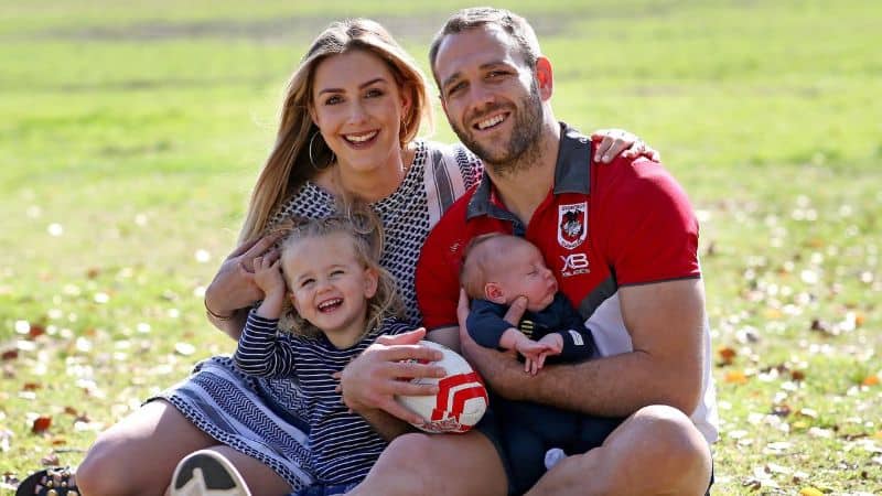 Jason Nightingale with his wife and kids