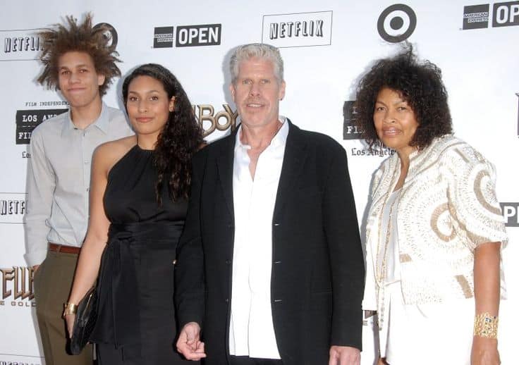 Ron Perlman with his family
