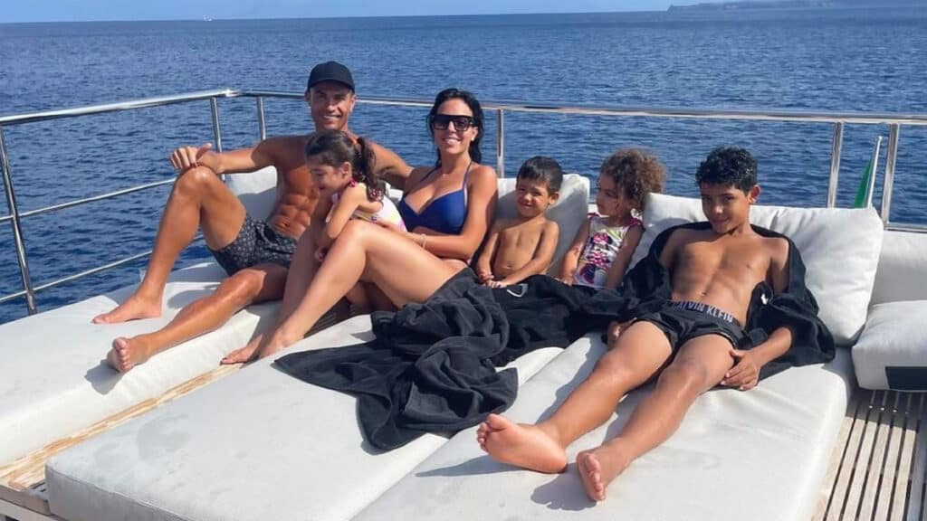 Cristiano Ronaldo during vacation with his family.