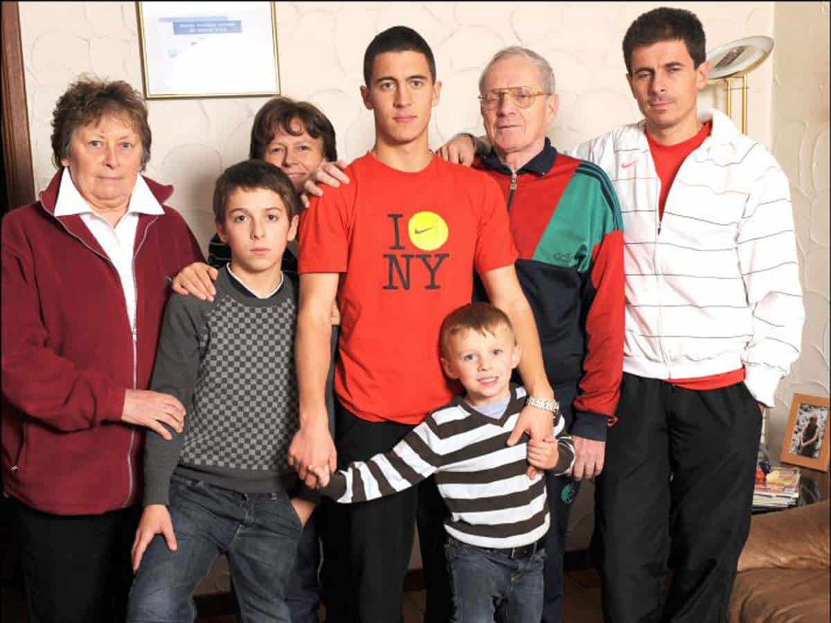 A young Eden with his family