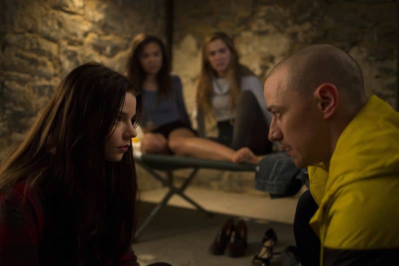 Anya and James in the set of Split.