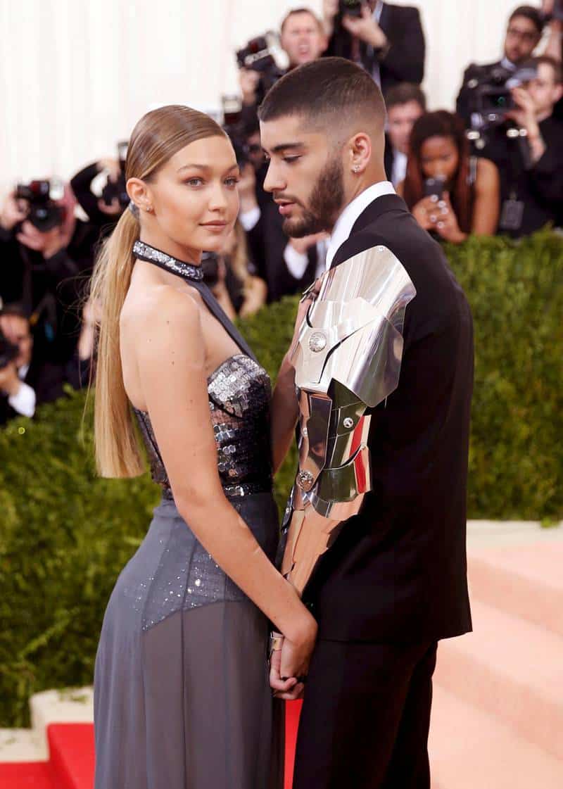 Gigi and Zayn are pictured together during the 2016 Met Gala event