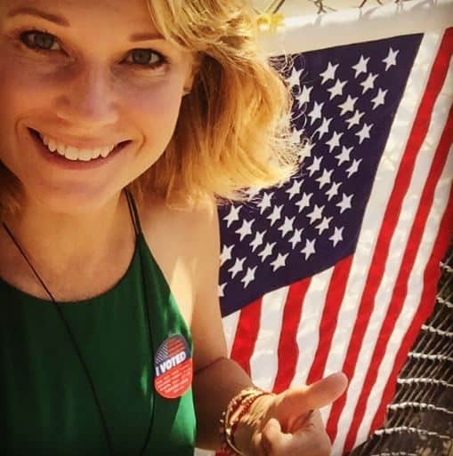 Joelle Carter encourages people to vote.