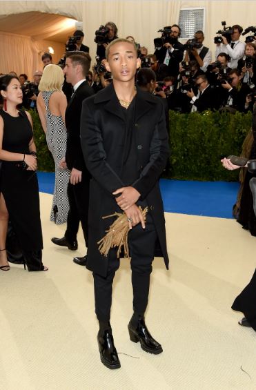 Jaden Smith choice of accessory made the news at the 2017 Met Gala (source GettyImage)