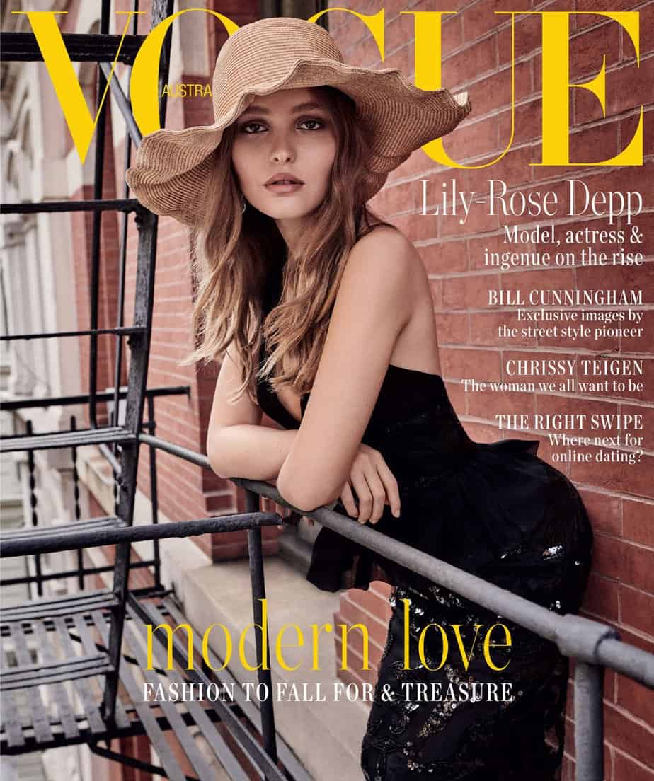 Lily-Rose Depp on the cover of Vogue Australia (Source: Vogue)