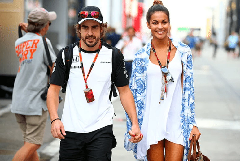Fernando Alonso(Left) is pictured with his ex-wife Raquel del Rosario (Source: EssentiallySports)