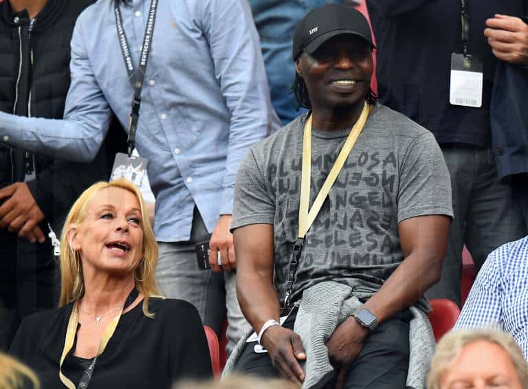 Leory Sane Parents Souleyman Sane and Rebicca Werner watching the game.