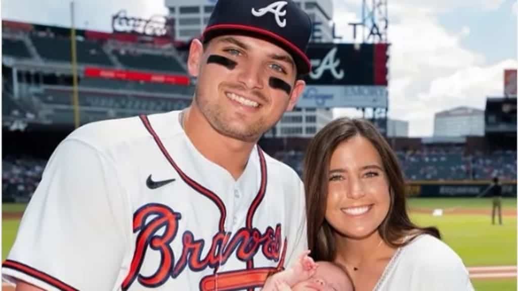 Austin Riley with his wife Anna Riley
