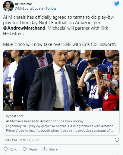 Cris Collinsworth Will Have A New Broadcasting Partner Next Season