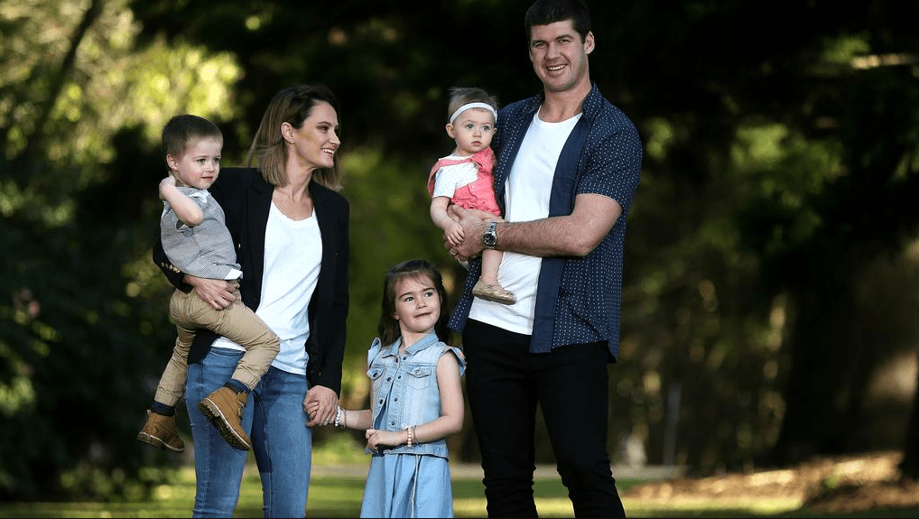 Jonathan Brown with his Wife and Children