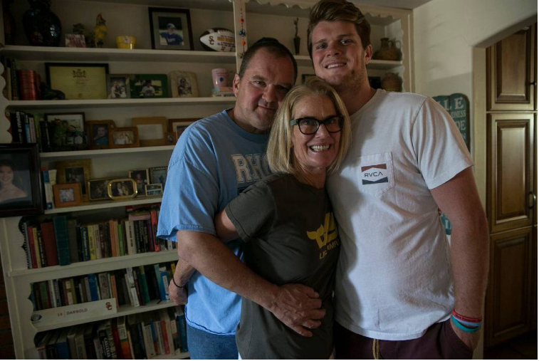 Sam Drnold with his parents