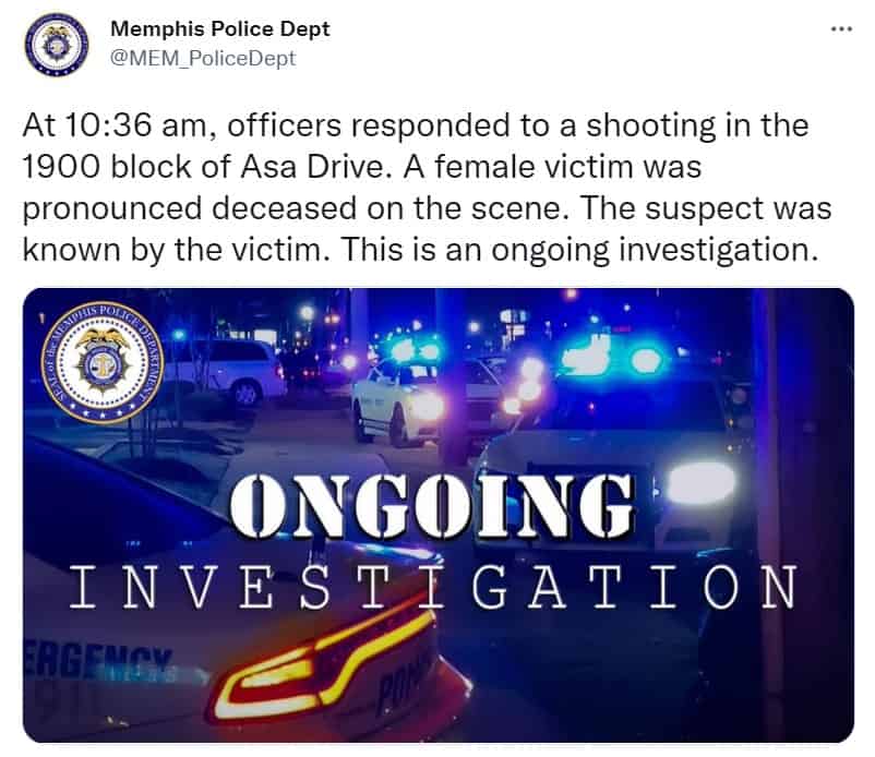 Memphis Police Dept Tweet