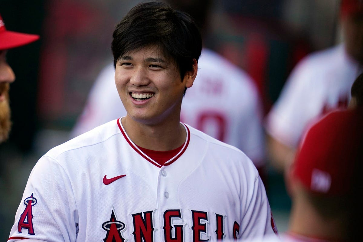 Shohei Ohtani during the game for Los Angeles Angels. 