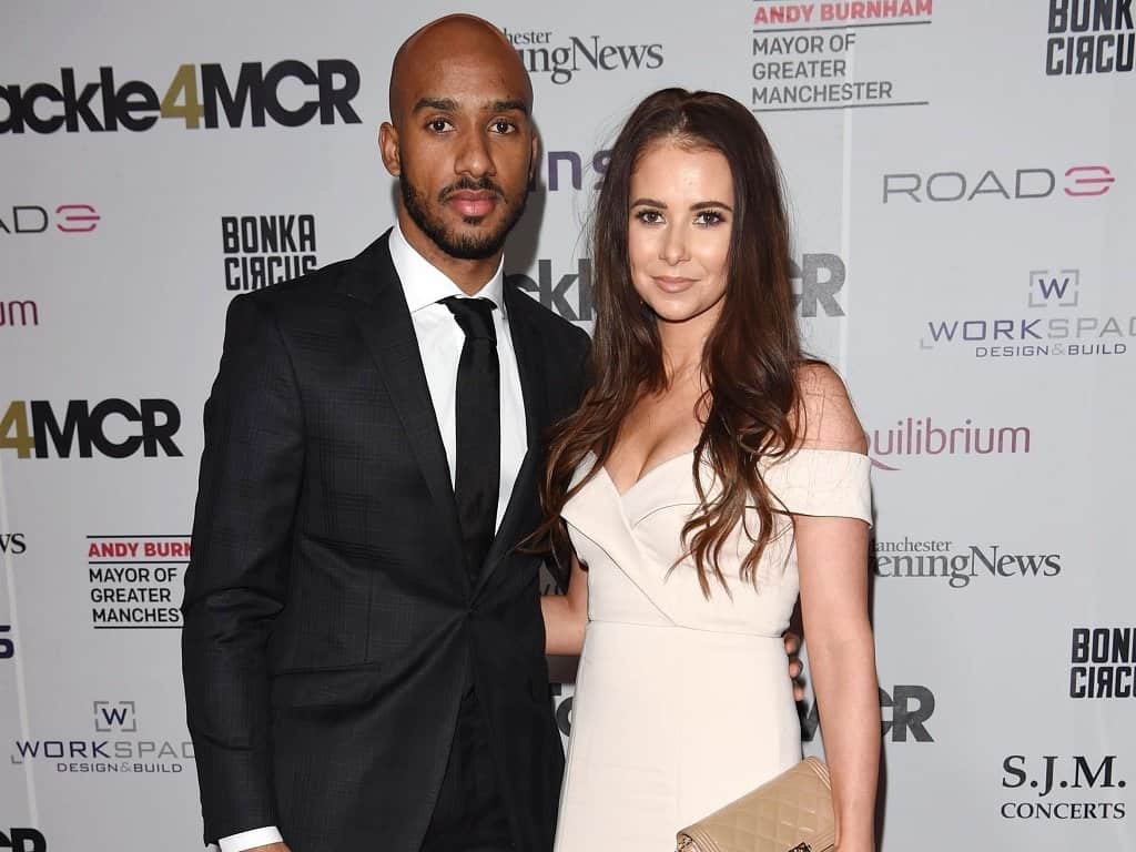 Fabian Delph with his wife Natalie Delph 