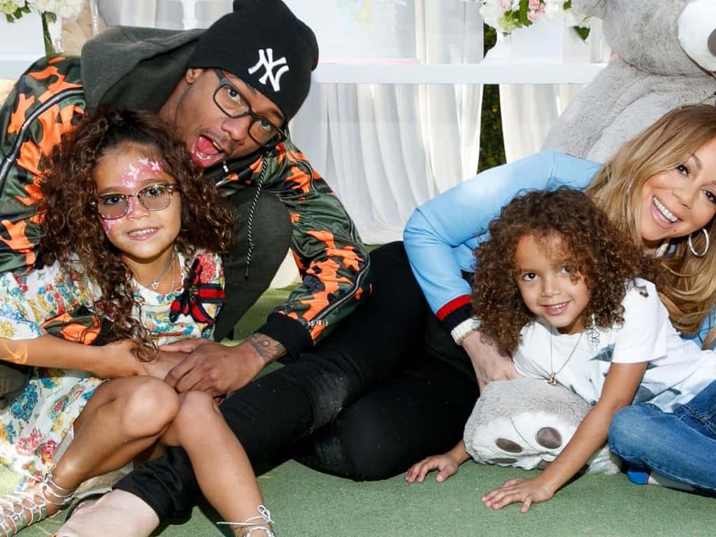 Nick Cannon with his ex wife and twin children