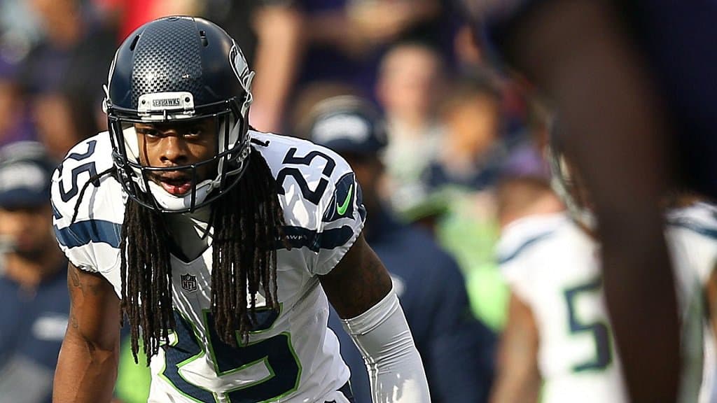 Sherman was tackled by his locks after a fourth-quarter interception against the Ravens on Sunday,