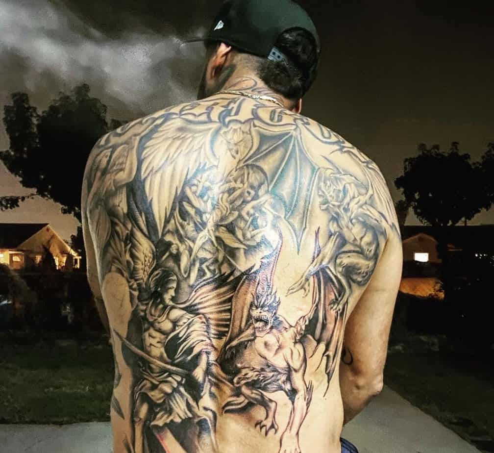 Daniel Rodriguez back tattoo