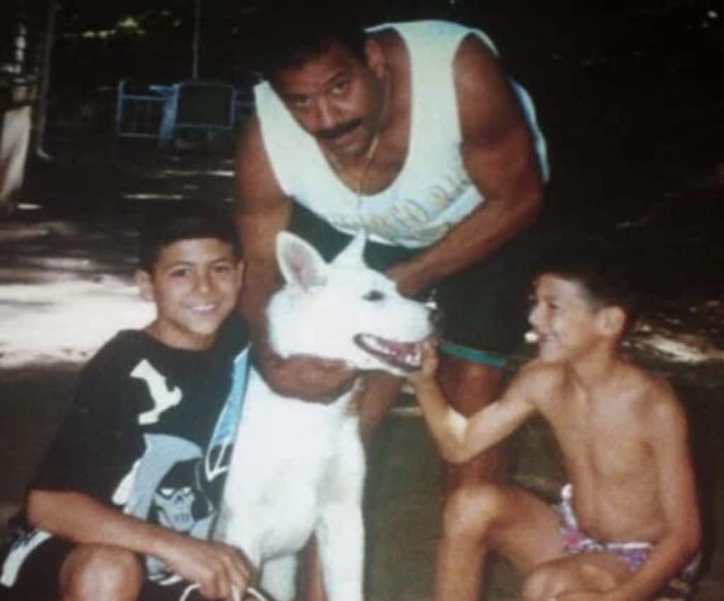 Aaron Hernandez's old photo with his Father and brother.